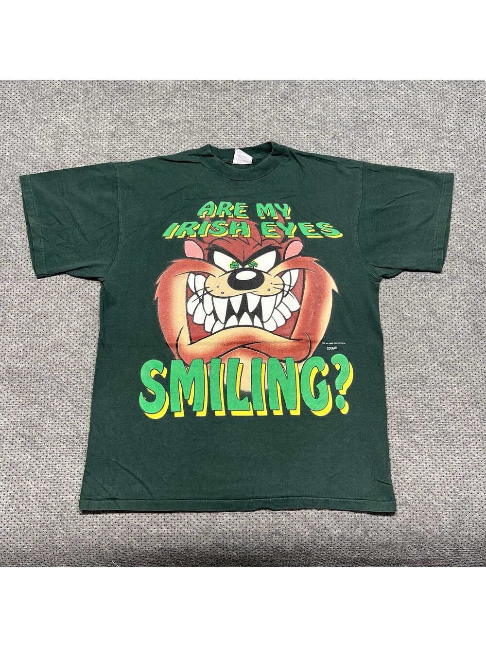 Vintage 1996 Looney Tunes Taz Shirt Large Tasmanian Devil Rare Men’s Green USA